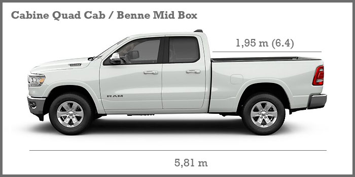 Ram 1500 Quad Cab benne Mid Box